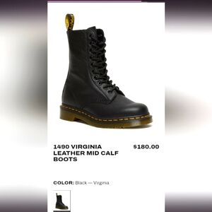 NIB 1490 VIRGINIA LEATHER MID CALF BOOTS